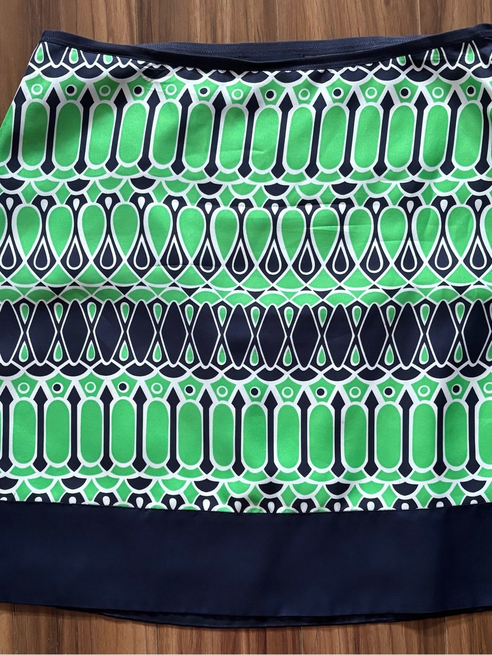 Banana Republic Navy and Green Geometric Mini Skirt